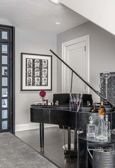 Transitional Bar and Game Room. west village maisonette - the greenwich lane by Becky Shea Design.