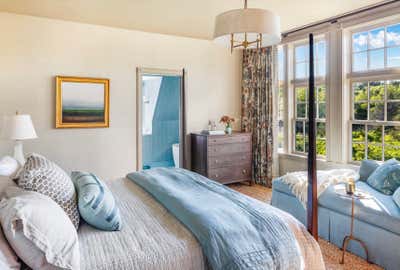  Coastal Vacation Home Bedroom. Cape Cod Boathouse by Jennifer Miller Studio.