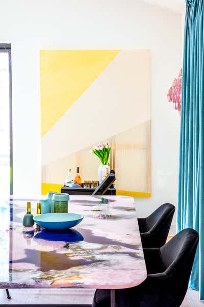  Maximalist Eclectic Vacation Home Dining Room. laurel canyon luxe by Black Lacquer Design.