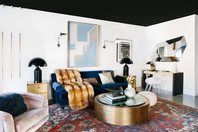  Hollywood Regency Living Room. cosmopolitan condo by Black Lacquer Design.