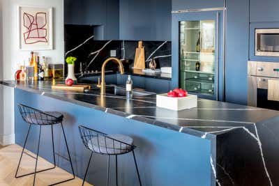 Industrial Bachelor Pad Kitchen. century city high-rise by Black Lacquer Design.