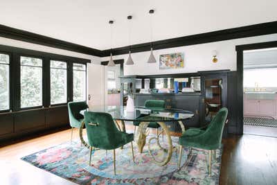  Craftsman Family Home Dining Room. arts + crafts glam by Black Lacquer Design.