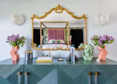 Hollywood Regency Bedroom. Whimsical Mediterranean Villa by Black Lacquer Design.