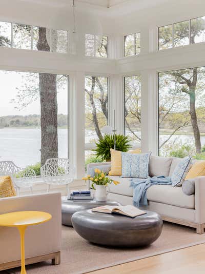  Beach Style Family Home Living Room. Cape Cod Modern by Robin Gannon Interiors.