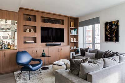 Contemporary Apartment Living Room. NEW YORK HIGH RISE by Joyce Sitterly Interior Design.