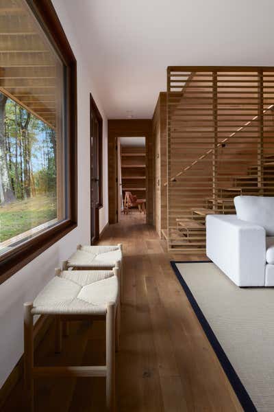  Mid-Century Modern Scandinavian Vacation Home Entry and Hall. HUDSON WOODS by Magdalena Keck Interior Design.