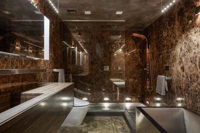  Industrial Bachelor Pad Bathroom. arts district loft by Andrea Michaelson Design.