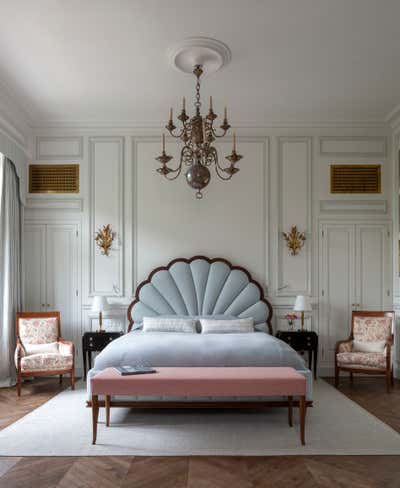  Traditional Family Home Bedroom. Paris 16ème Townhouse by Bryan O'Sullivan Studio.