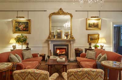  Country Traditional Hotel Living Room. Ballynahinch Castle, Ireland by Bryan O'Sullivan Studio.