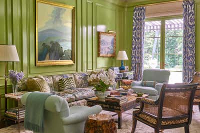  English Country Living Room. Locust Valley Estate by Meg Braff Designs.