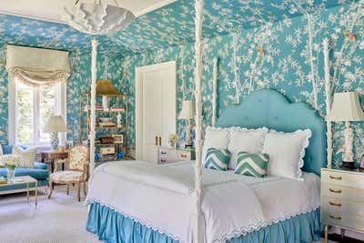  Hollywood Regency Maximalist Apartment Bedroom. Locust Valley Estate by Meg Braff Designs.