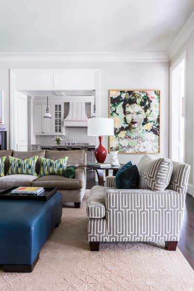  Transitional Family Home Living Room. Art Collector's Home by Lucas/Eilers Design Associates LLP.