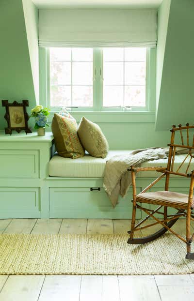 Country Country House Bedroom. New Suffolk Cottage by Hadley Wiggins Inc..