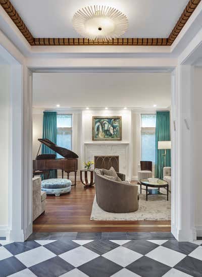  Art Deco Family Home Living Room. Chicago Residence by Joanna Frank ID, LLC.