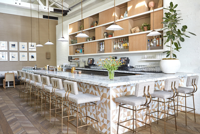  Modern Eclectic Restaurant Bar and Game Room. Gratitude Beverly Hills by Wendy Haworth Design Studio.