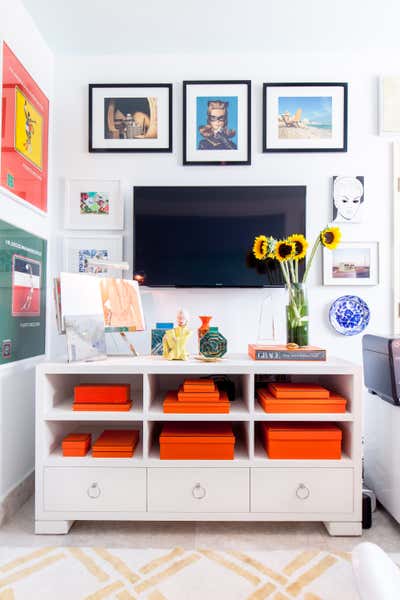 Arts and Crafts Office and Study. Pairing Creativity and Inspirations with Color and Bold Patterns by Fernando Rodriguez Studio.