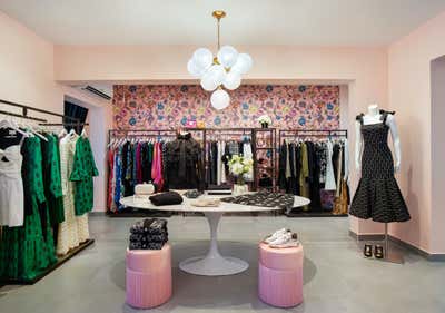  Hollywood Regency Contemporary Retail Entry and Hall. Tropical Chic Retail Store - Olivia Boutique by Fernando Rodriguez Studio.