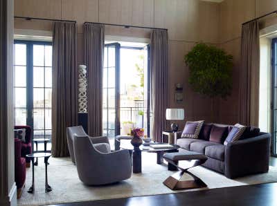 Contemporary Apartment Living Room. West Village Penthouse by Wesley Moon Inc..