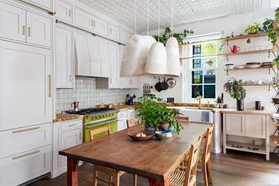  Eclectic Family Home Kitchen. Noho Loft for Actor, David Harbour by Gramercy Design.