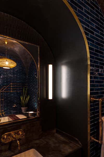  Bohemian Bathroom. Noho Loft for Actor, David Harbour by Gramercy Design.