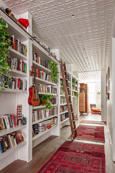  Eclectic Family Home Office and Study. Noho Loft for Actor, David Harbour by Gramercy Design.