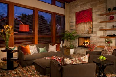  Art Deco Mid-Century Modern Family Home Living Room. Chicago Residence by Joanna Frank ID, LLC.
