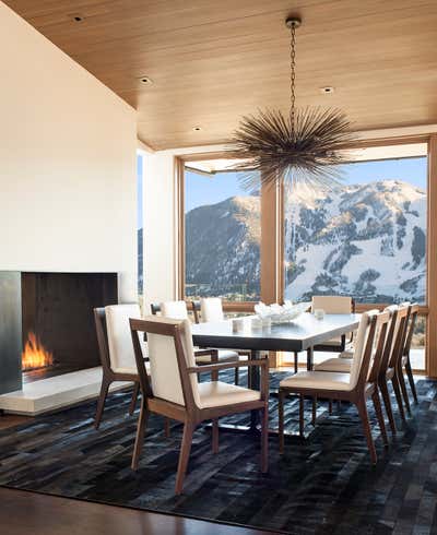  Modern Family Home Dining Room. Aspen Mountaintop  by Victoria Hagan Interiors.