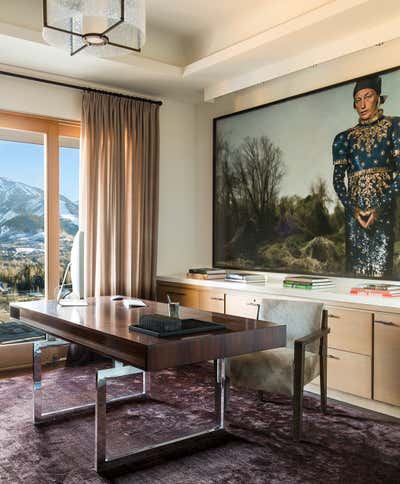 Modern Office and Study. Aspen Mountaintop  by Victoria Hagan Interiors.