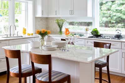 Transitional Beach House Kitchen. East Hampton Village Classic  by  Linda Burkhardt, Inc.