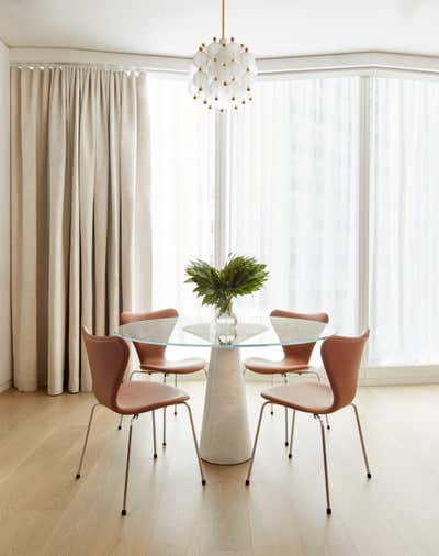  Mid-Century Modern Apartment Dining Room. Lexington Avenue by Frederick Tang Architecture.