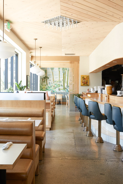  Mid-Century Modern Restaurant Dining Room. Winsome by Wendy Haworth Design Studio.