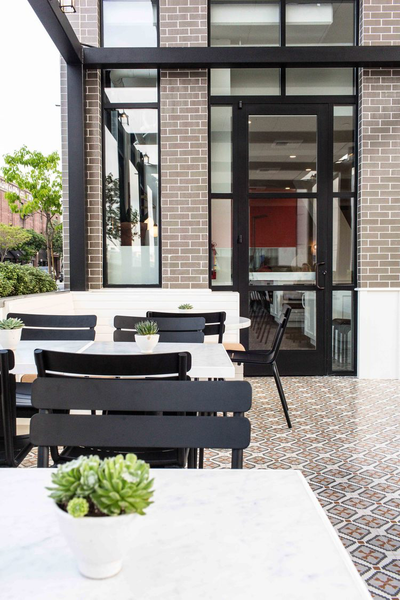 Organic Patio and Deck. Cafe Gratitude Dowtown Los Angeles by Wendy Haworth Design Studio.