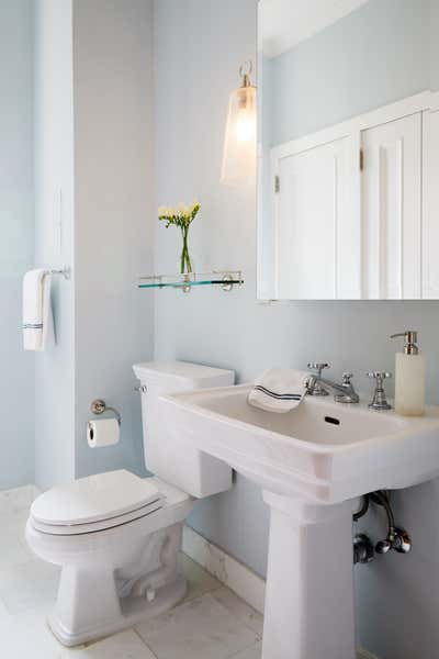 Transitional Bathroom. Central Park West Penthouse by Liza Kuhn Interiors.