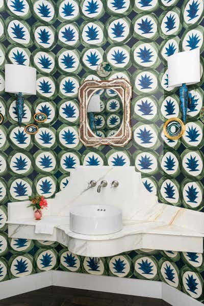 Eclectic Beach House Bathroom. West Palm Beach Chic by Cloth & Kind.