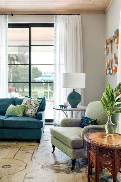  Traditional Beach House Living Room. West Palm Beach Chic by Cloth & Kind.