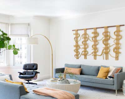 Mid-Century Modern Apartment Living Room. Pacific Heights Pops by Regan Baker Design.