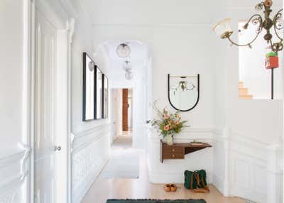 Modern Bachelor Pad Entry and Hall. Moody Mission Victorian by Regan Baker Design.