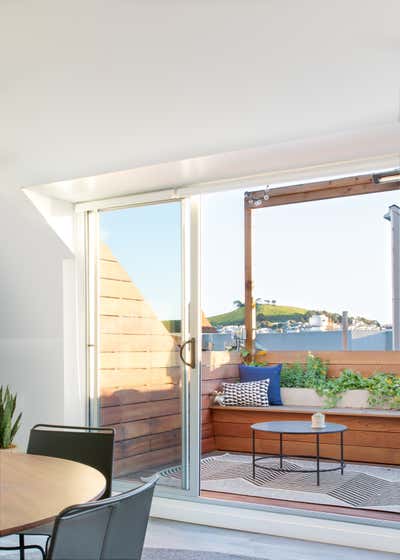 Modern Bachelor Pad Patio and Deck. Moody Mission Victorian by Regan Baker Design.