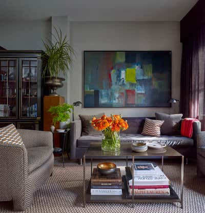 Eclectic Apartment Living Room. Greenwich Village by Josh Greene Design.