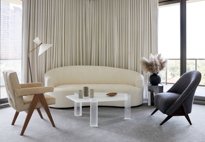  Art Deco Apartment Living Room. UPTOWN HIGHRISE by Brandon Fontenot Interiors.