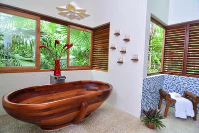  Beach Style Coastal Beach House Bathroom. Tulum, Mexico by Bridget Beari Designs.
