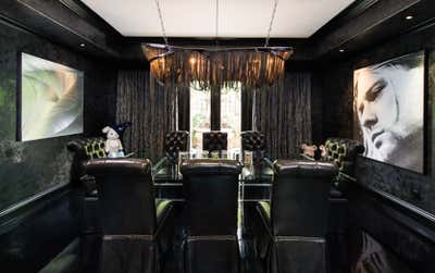 Eclectic Bachelor Pad Dining Room. Dr. Phil's SON's Entertainment Retreat by Sarceda Projekts.