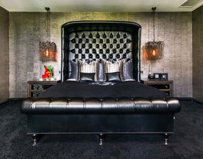 Eclectic Bachelor Pad Bedroom. Dr. Phil's SON's Entertainment Retreat by Sarceda Projekts.