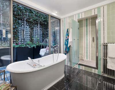  Maximalist Family Home Bathroom. Preppy Chic - London Town House by Studio L London.