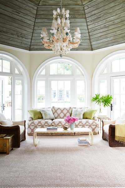  Traditional Beach House Living Room. Sea Island by Kevin Isbell Interiors.