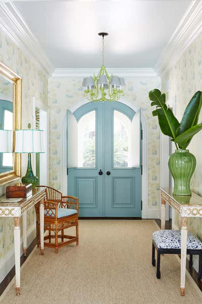  Mediterranean Beach House Entry and Hall. Sea Island by Kevin Isbell Interiors.