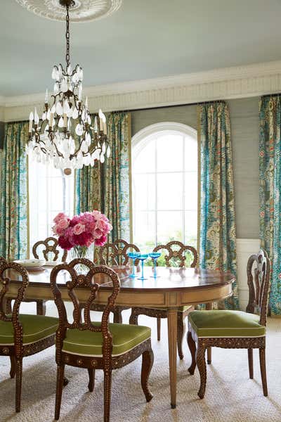  Traditional Mediterranean Beach House Dining Room. Sea Island by Kevin Isbell Interiors.