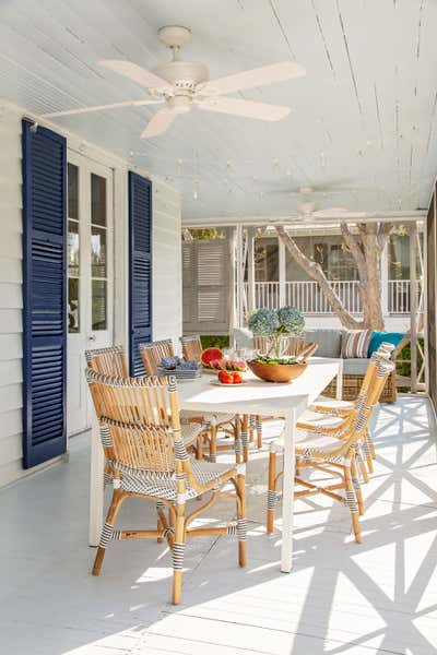 Coastal Beach House Patio and Deck. Sullivans Island by Kevin Isbell Interiors.