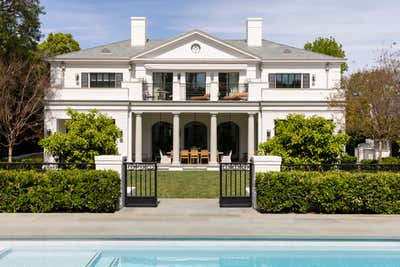  Transitional Family Home Exterior. Holmby Hills Residence by KES Studio.