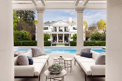 Transitional Family Home Exterior. Holmby Hills Residence by KES Studio.